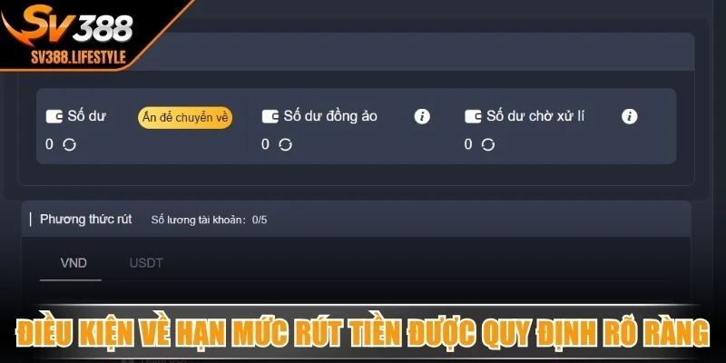 Điều kiện về hạn mức rút tiền được quy định rõ ràng, công khai